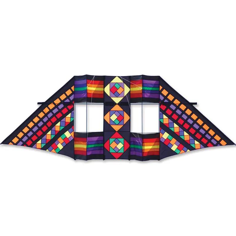 12.5 Ft. Swept Wing Double Box Delta Kite - Mayan Rainbow 1