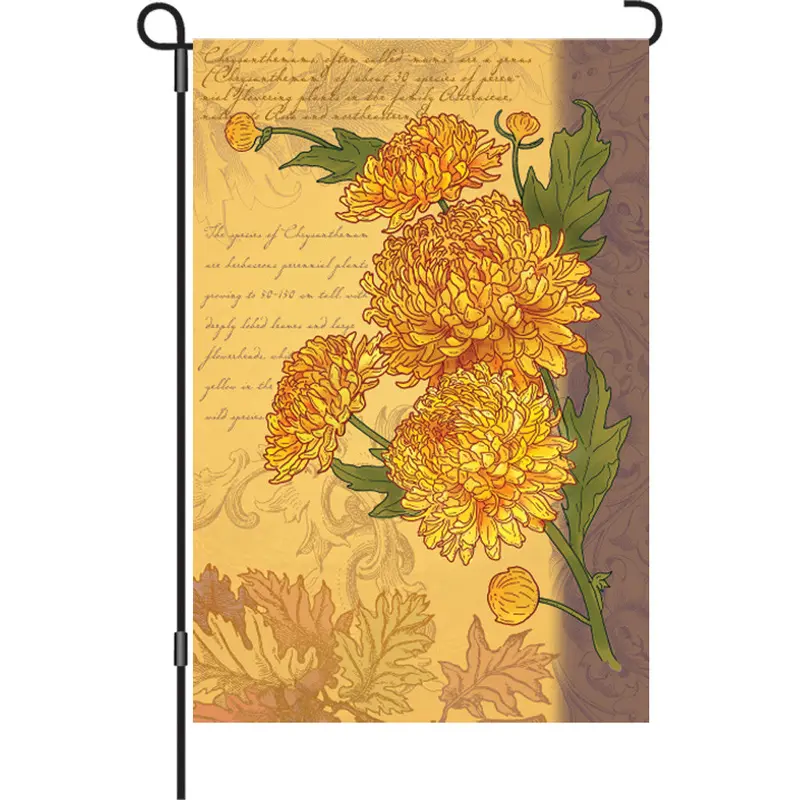 12 In. Flag - Chrysanthemums 1