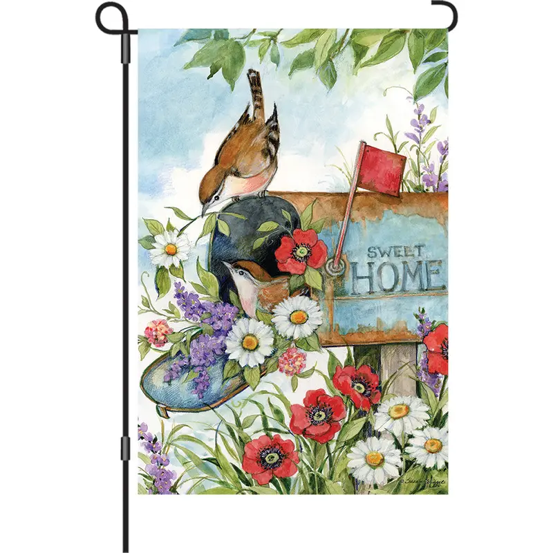 13 In. Elite Oversized Garden Flag - Birds In The Mailbox 1
