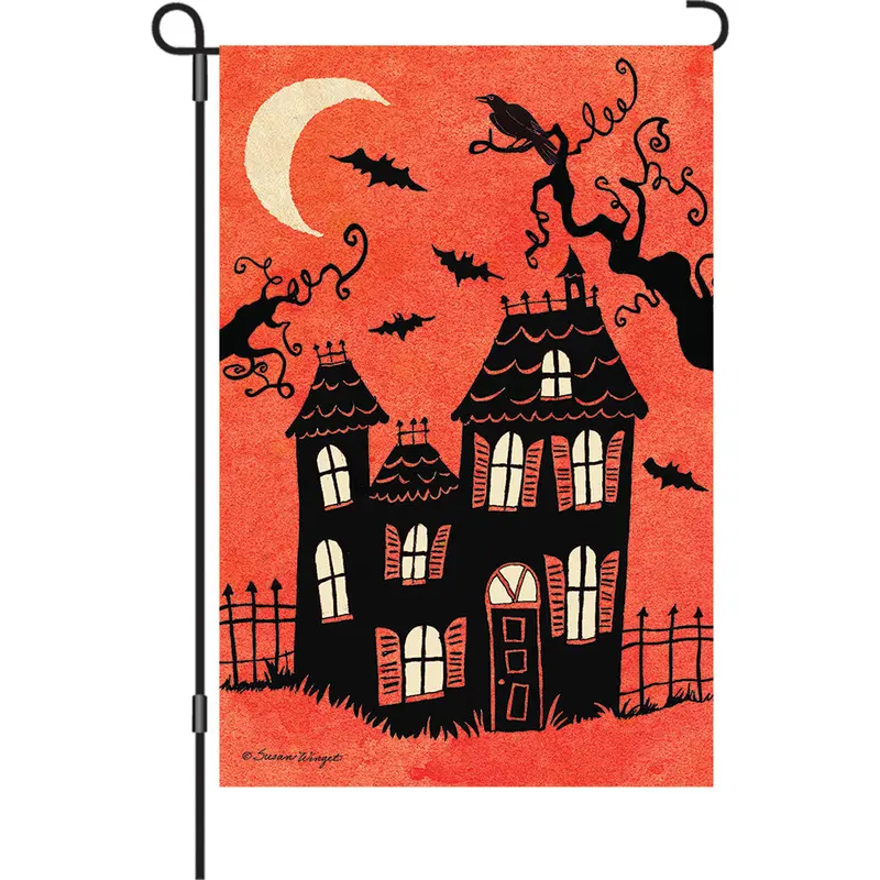 13 In. Elite Oversized Garden Flag - Haunted House 1