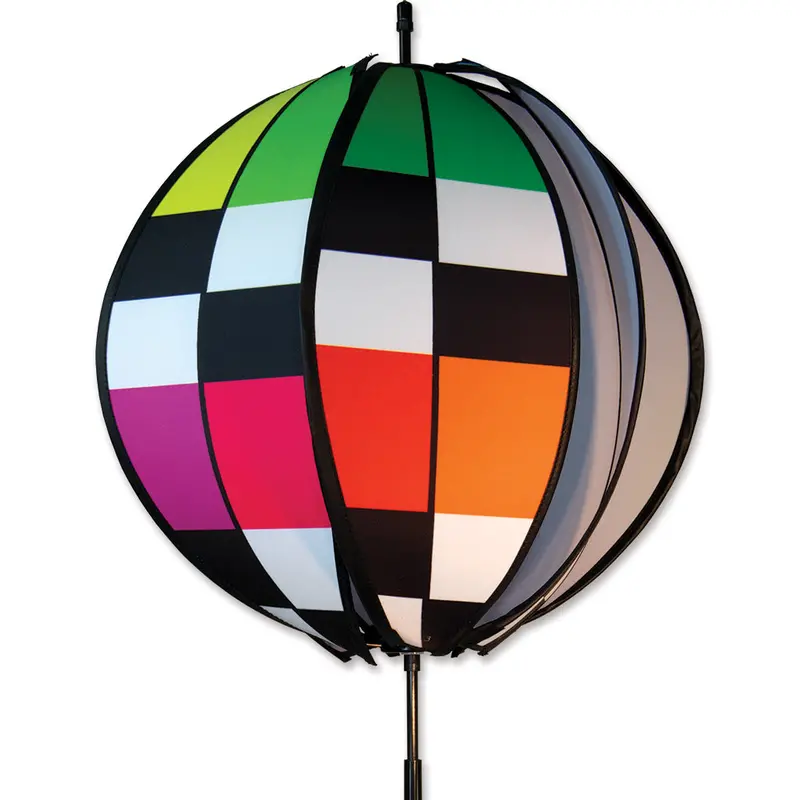 15 In. Ball Spinner - Rainbow Checkerboard 1