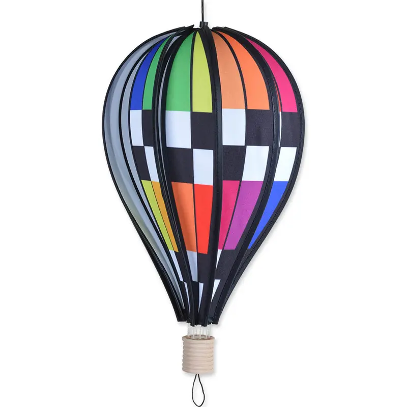 18 In. Hot Air Balloon - Checkered Rainbow 1
