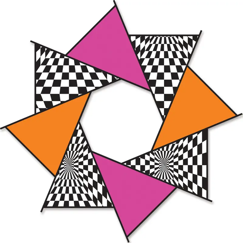 20 In. F-Stop Spinner For Kites And Line - Hot Op-Art 1