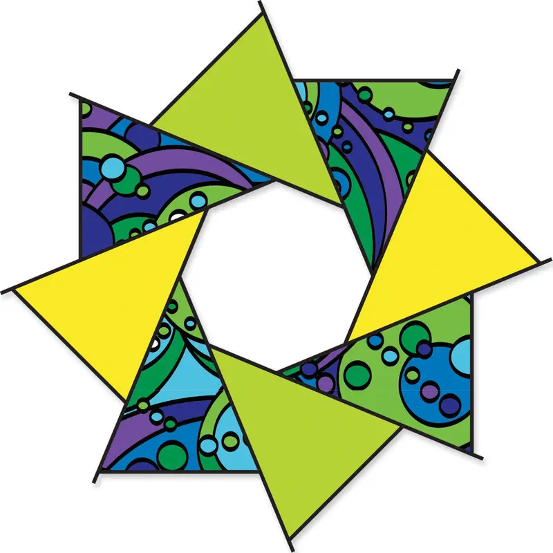 20 In. F-Stop Spinner For Kites And Line - Warm Orbit 1