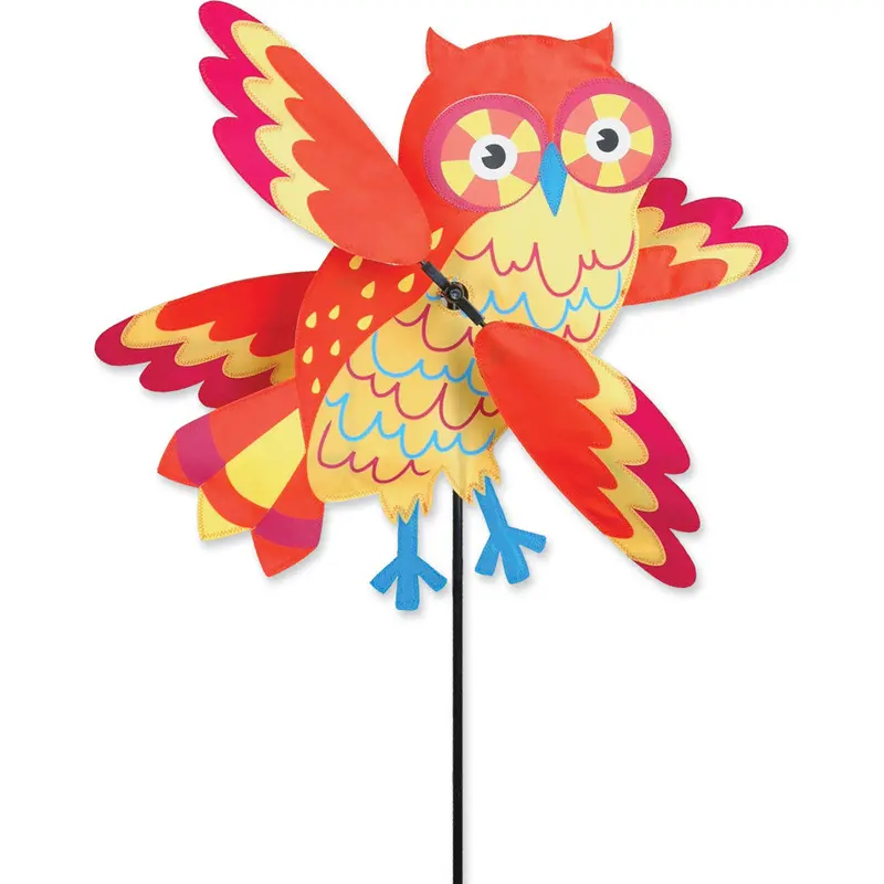 21 In. Whirligig Spinner - Orange Owl 1