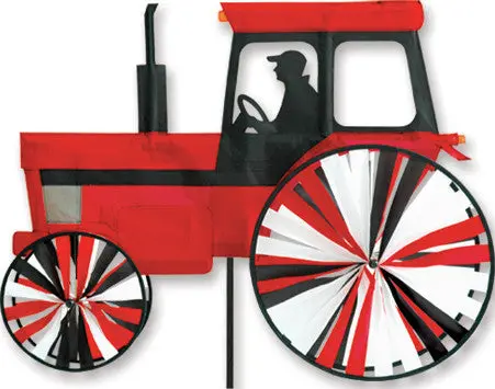 24 In. Modern Tractor  Spinner - Red 1