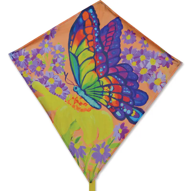 25 In. Diamond Kite - Butterfly And Wildflowers 1