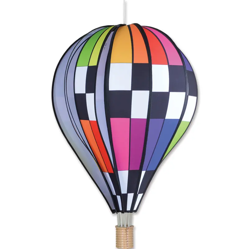 26 In. Hot Air Balloon - Checkered Rainbow 1