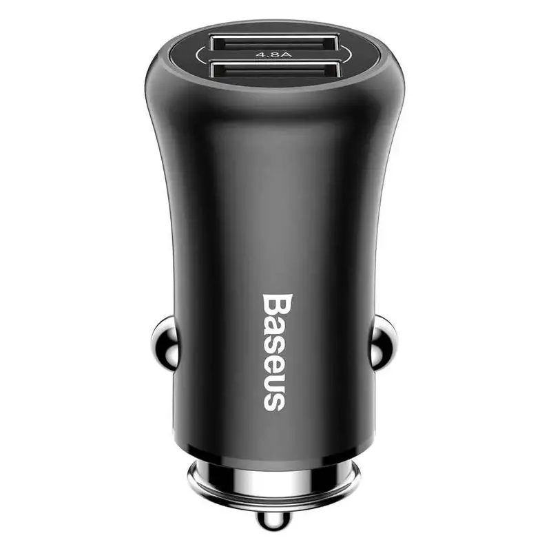 2Xusb Gentleman Car Charger- Baseus - Black (Open Box) 1