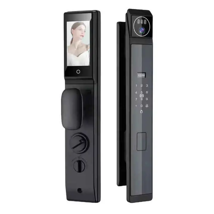 3D Face Lock With Camera Model Y1940max For Door Thickness: 40-120Mm, Unlock By 3D Face / Usmart Go App / Code / Fingerprint / Card / Key - Grey 1