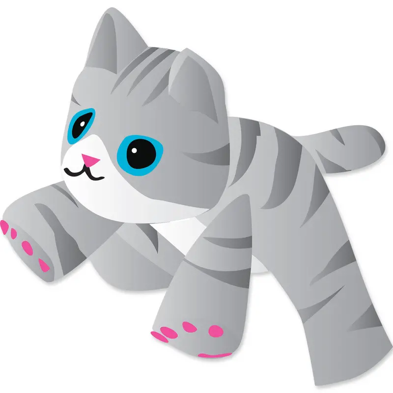 4 Ft. Gray Tabby Kitten Line Device For Kites 1