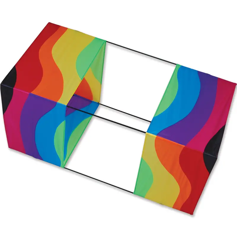 40 In. Box Kite - Wavy Rainbow 1