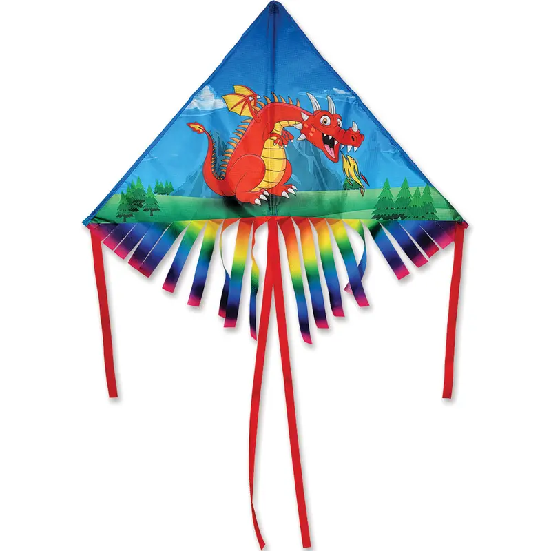 42 In. Fringe Delta Kite - Red Dragon 1