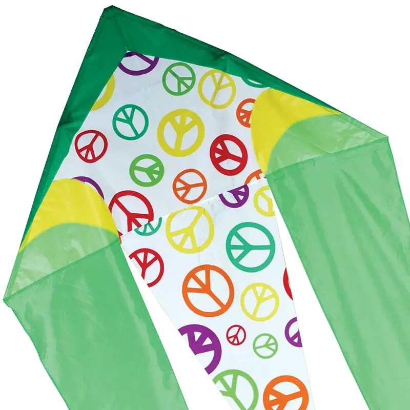45 In. Flo-Tail Delta Kite - Lime Peace 1