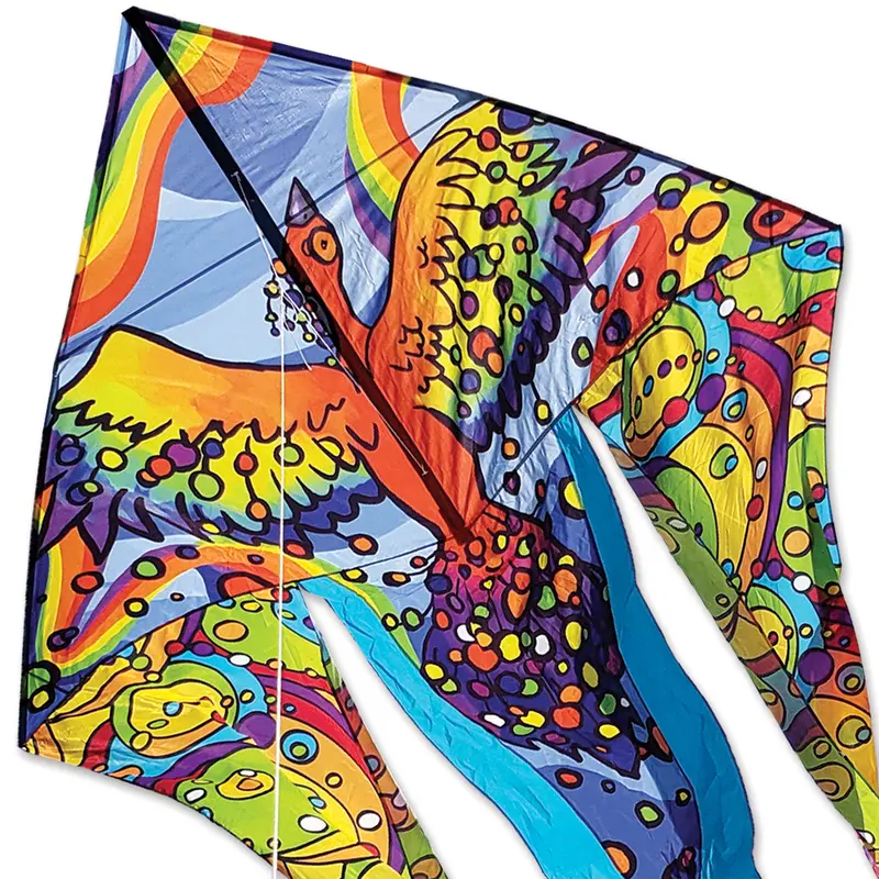 6.5 Ft. Flo-Tail Delta Kite - Rainbow Bird 1