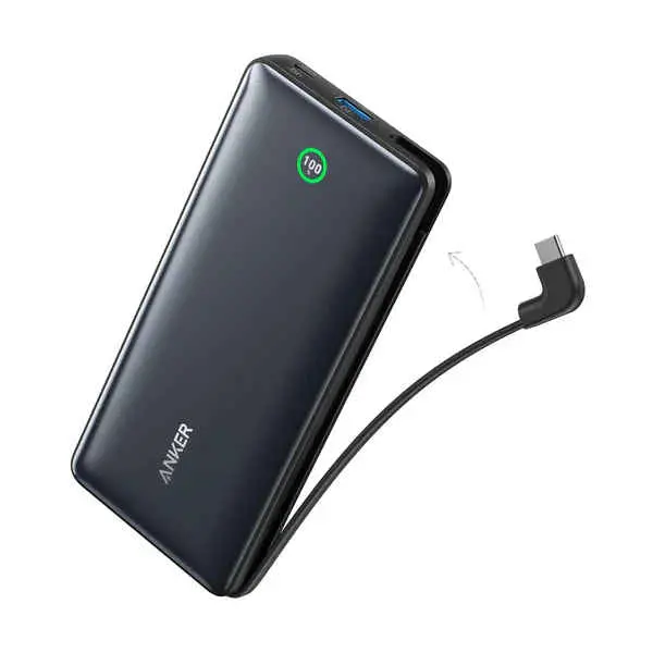A1387h11 Anker Nano Power Bank (20K, 30W, Built-In Usb-C Cable) - Black 1