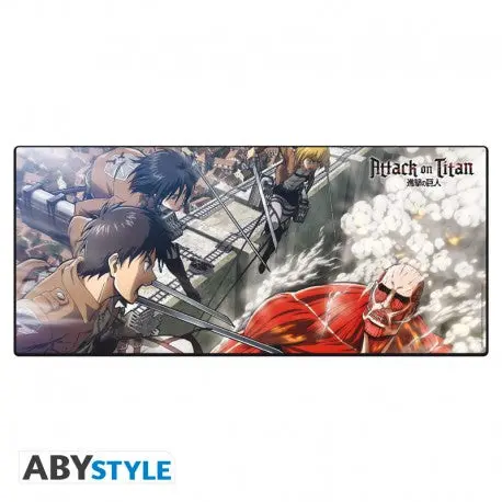 Abystyle Attack On Titan Mousepad Xxl - Eren Vs Colossal Titan X2 1