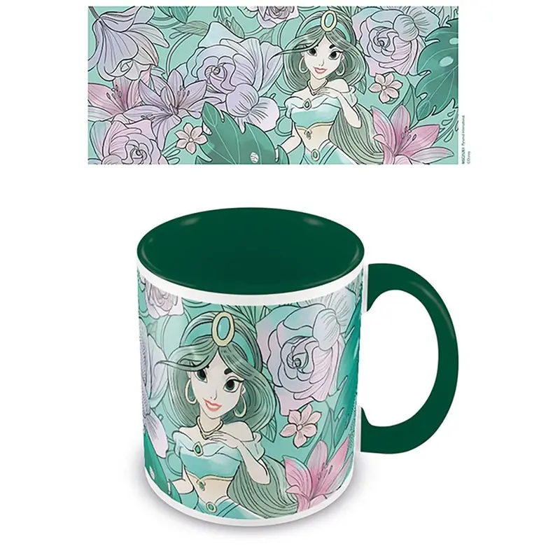 Aladdin (Floral Jasmine) Green Inner Coloured Mug 1