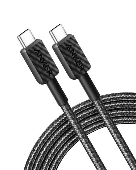 Anker 322 Usb-C To Usb-C Cable 60W Braided (1.8M/6Ft) -Black A81f6h11 1