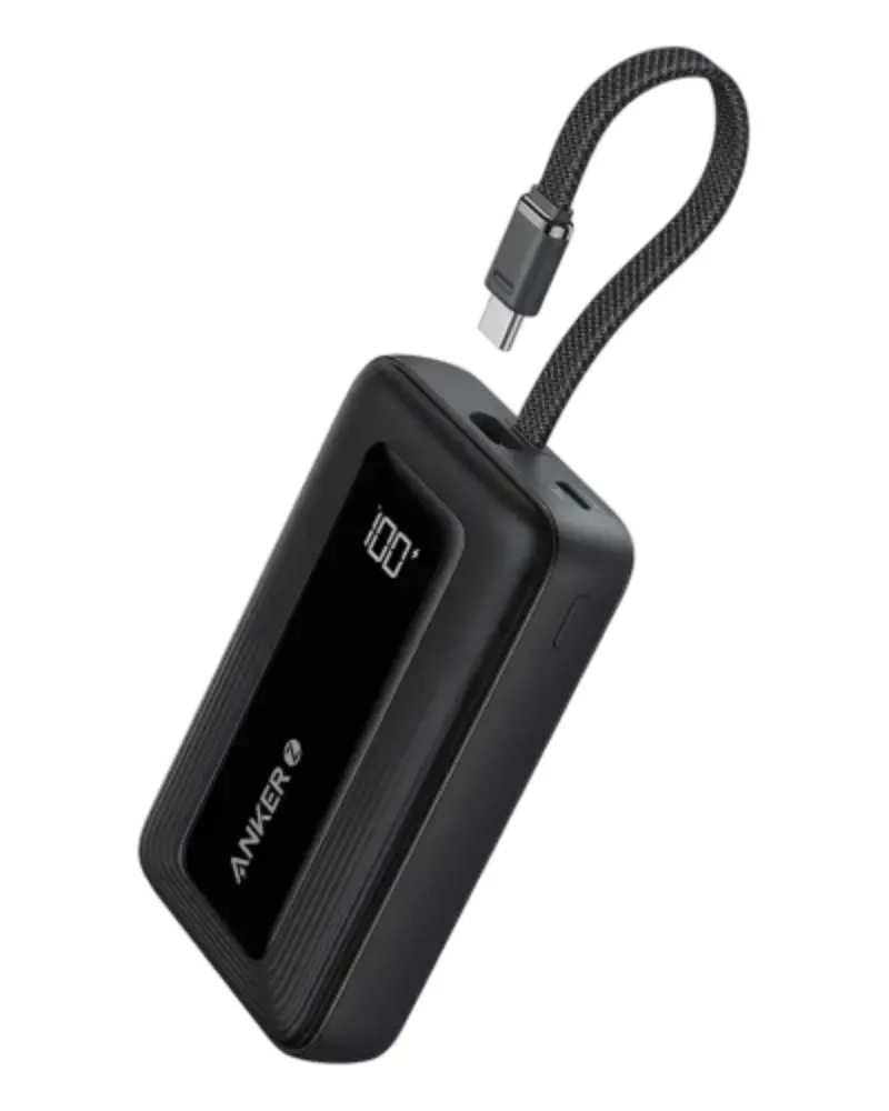Anker Zolo Power Bank (10K, 30W, Built-In Usb-C Cable) - Black 1