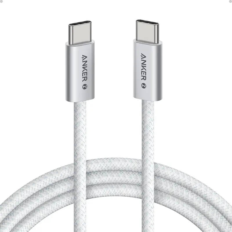 Anker Zolo Usb-C To Usb-C Cable 240W Braided (1.8M/6Ft) - White A8060h22 1
