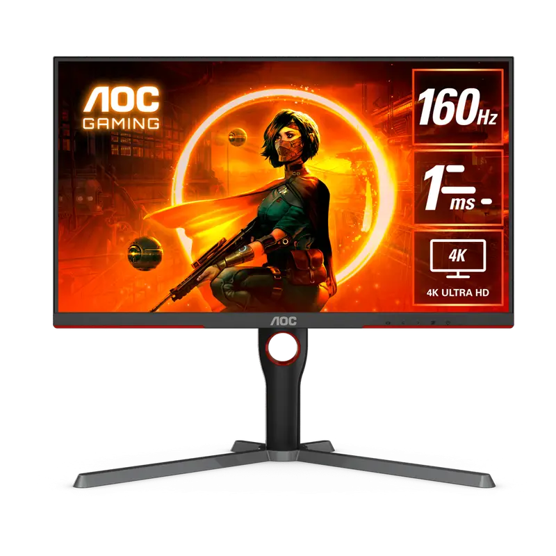 Aoc U27g3x 27" Uhd(3840 X 2160), 160Hz Refresh Rate, 1Ms Response Time, Hdmi 2.1, Ips Flat Gaming Monitor - Black 1