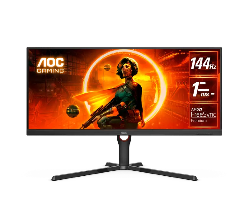 Aoc U34g3xm 34" Wqhd(2560 X 1440), 144Hz Refresh Rate, 1Ms Response Time, Va Flat Gaming Monitor - Black 1
