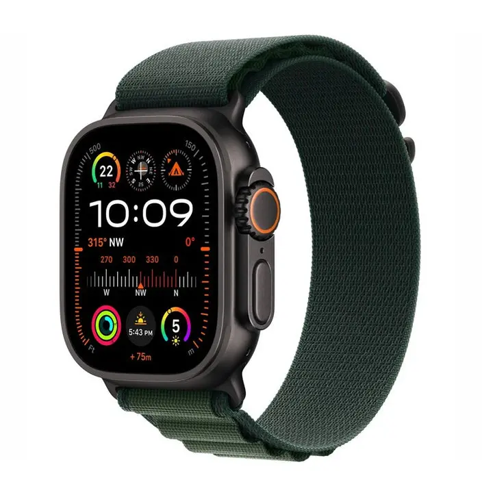 Apple Watch Ultra 2, 49Mm (Gps+Cellular), Black Titanium Case, Dark Green Alpine Loop - Medium 1
