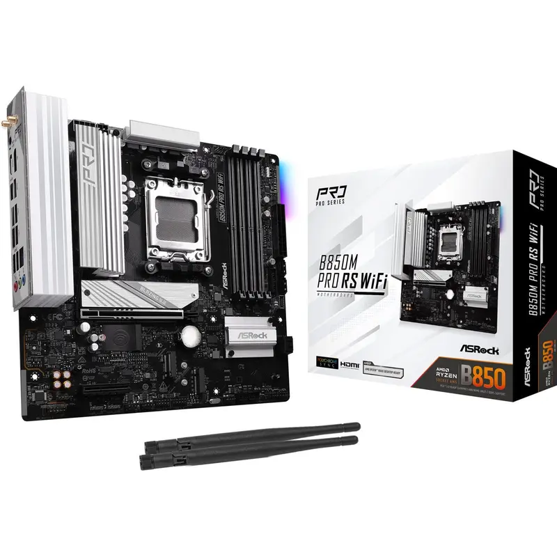 Asrock B850m Pro Rs Wifi Matx Motherboard For Amd Am5 Cpus 1