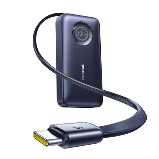 Baseus Enercore Cr11 Power Bank With Retractable Cable 10000Mah 45W - Cosmic Black 1