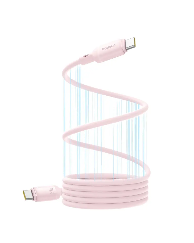 Baseus Picogo Magnetic Liquid Silicone Fast Charging Cable Usb-C To Usb-C 240W 1M - Baby Pink 1