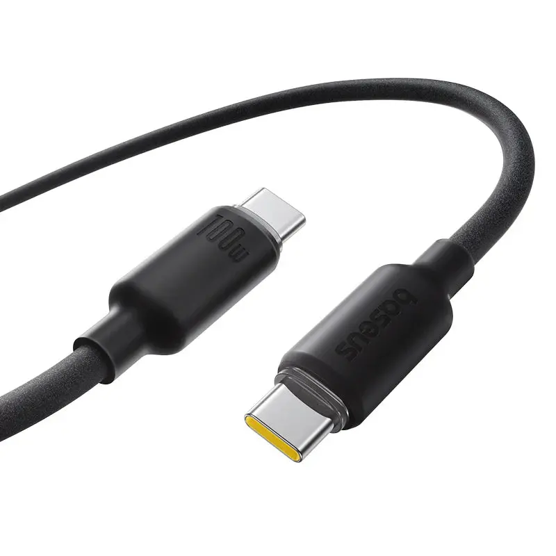 Baseus Picogo Magnetic Liquid Silicone Fast Charging Cable Usb-C To Usb-C 240W 1M - Cosmic Black 1