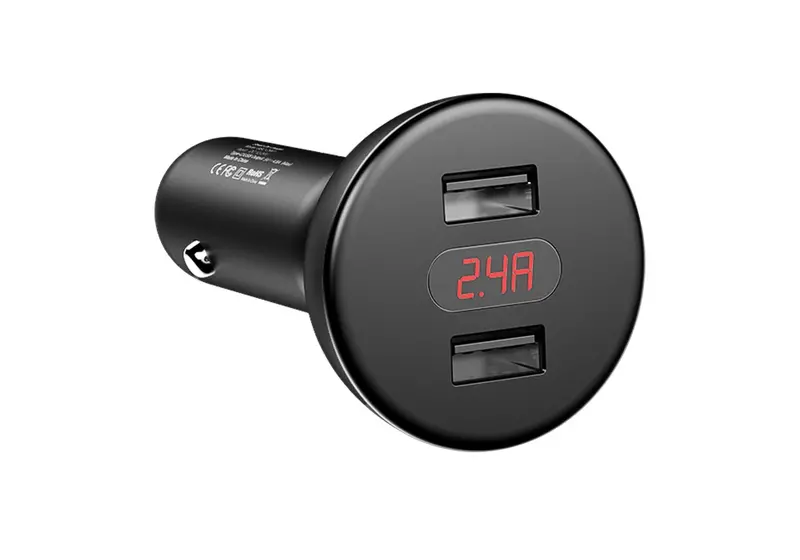 Baseus Shake Head Digital Car Charger - Black 1