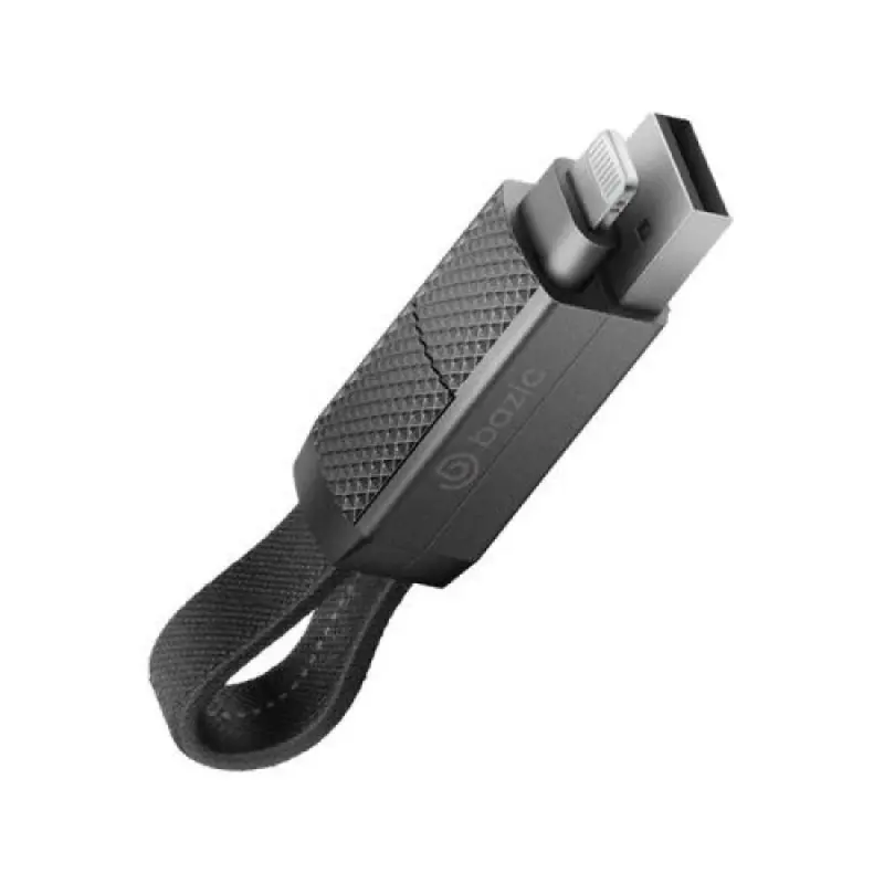 Bazic Gocharge Alucable, 4 In 1 Aluminium Charging Cable With Usb A/C Input And Usb C/Lightning Output. Pd Fast Charge 1M - Black 1