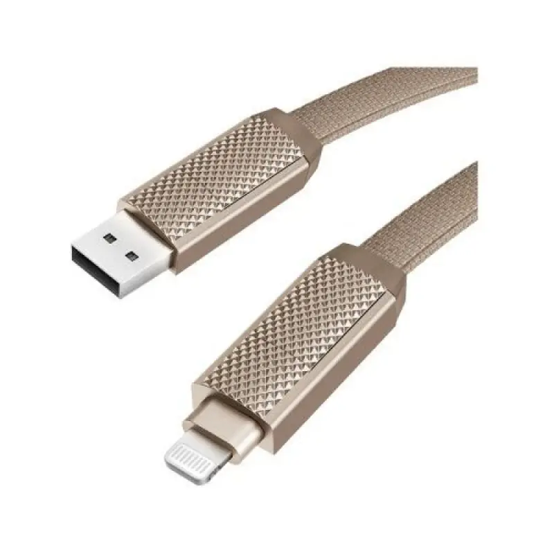 Bazic Gocharge Alucable, 4 In 1 Aluminium Charging Cable With Usb A/C Input And Usb C/Lightning Output. Pd Fast Charge 1M - Gold 1