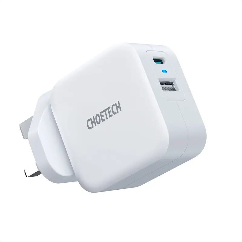 Choetech 38W Dual Usb C + Usb A Port Charger - White 1