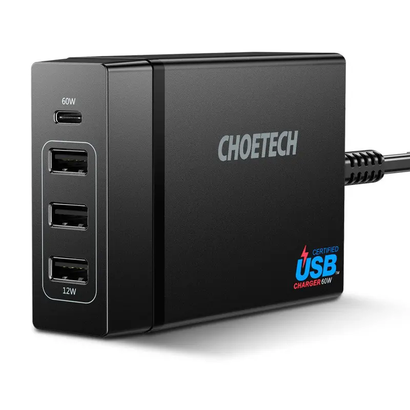 Choetech 3A+1C 72W Output Ports Wall Charger 1