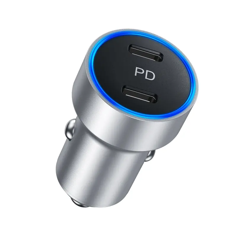 Choetech 40W 2-Port Pd20w All Metal Fast Car Charger C0054-V2-Sl 1