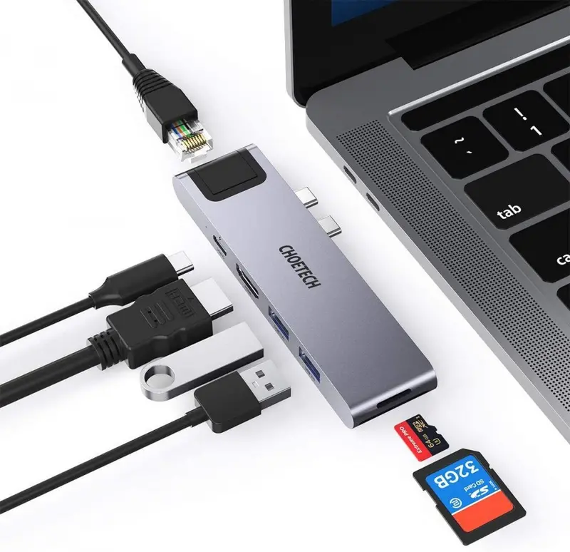 Choetech 7-In-1 Usb-C Multiport Adapter Hub-M24 1