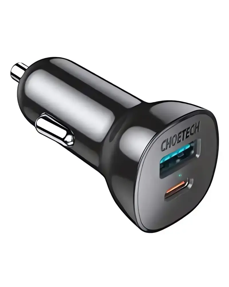 Choetech Pd 20W Dual-Port Car Charger Tc0005 – Black 1