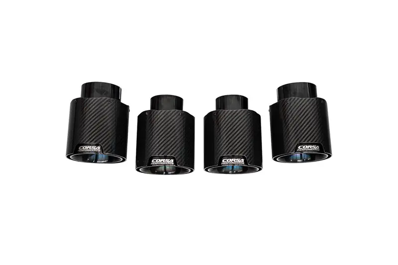 Corsa Replacement Quad-Tip Exhaust Kit – 4.5″ Carbon Fiber Tips for 2020–2024 Corvette C8 Corsa Systems