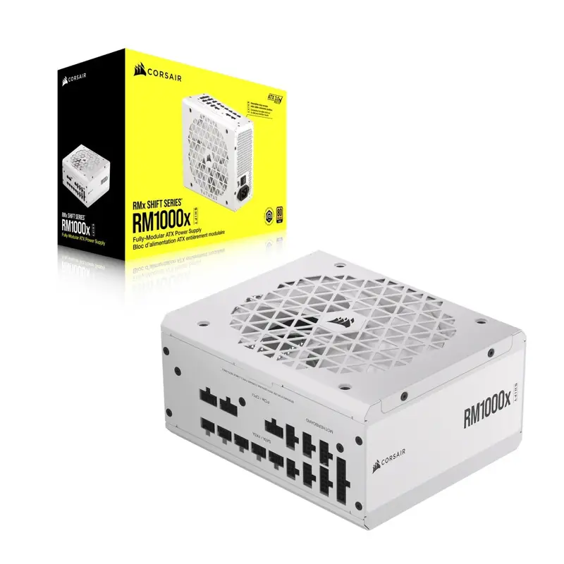 Corsair Rm1000x Shift 1000W 80 Plus Gold Fully Modular Power Supply, White 1