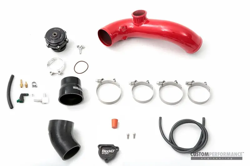 CP-E Exhale Cold-Side Intercooler Hard Pipe Kit for S550 Mustang EcoBoost – Includes Tial BOV