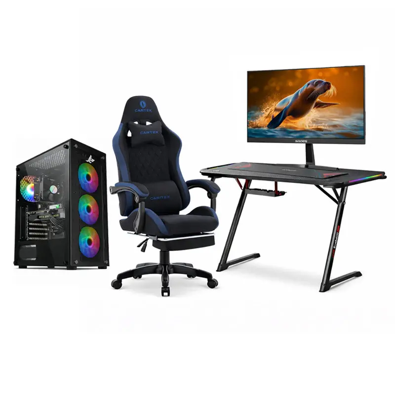 Custom Gaming Pc Bundle Intel Core I5-14400F, Rtx 5060 Ti 8Gb, Ddr5 16Gb Ram, 1Tb Nvme Ssd, Windows 11 Pro, With Monitor 24" Fhd, 240Hz, 0.5Ms, Oartex Chair & Gamax Table 1