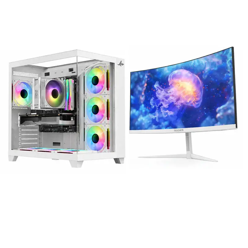 Custom Gaming Pc Intel Core I5-14400F, Rtx 5060 8Gb, Ram 16Gb Ddr4, 1Tb Ssd, With 24" 200Hz Curved Gaming Monitor 1