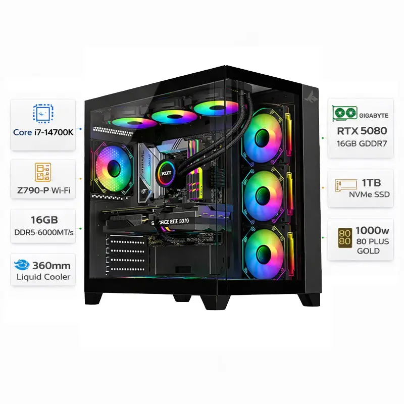 Custom Gaming Pc Intel Core I7-14700K, Rtx 5080 16Gb Gddr7, 16Gb Ddr5 6000Mt/S, 1Tb Nvme Ssd, Windows 11 1