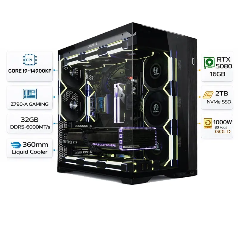 Custom Gaming Pc Intel Core I9-14900K, Rtx 5080 16Gb, 32Gb Ram, 2Tb Ssd, Windows 11 Pro 1