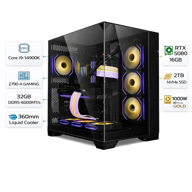Custom Gaming Pc Intel Core I9-14900K, Rtx 5080 16Gb, Ram 32Gb Ddr5 6000Mt/S, 2Tb Ssd, Windows 11 Pro 1