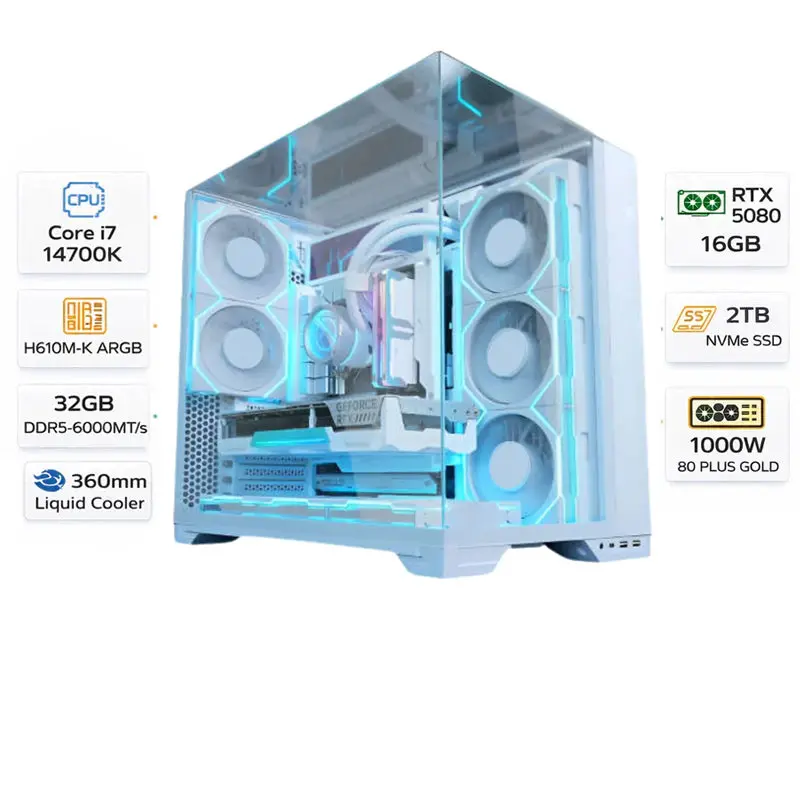 Custom Gaming Pc Intel I7-14700K, Rtx 5080 16Gb, 32Gb Ram Ddr5, 2Tb Nvme, Windows 11 Pro 1