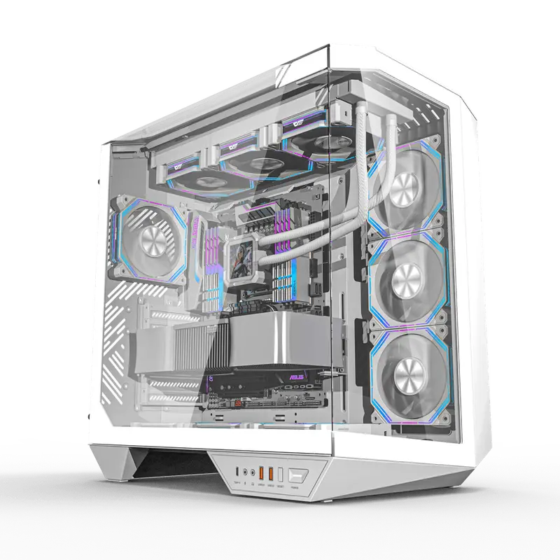 Darkflash Dy470 4 Fans Atx Gaming Case - White 1